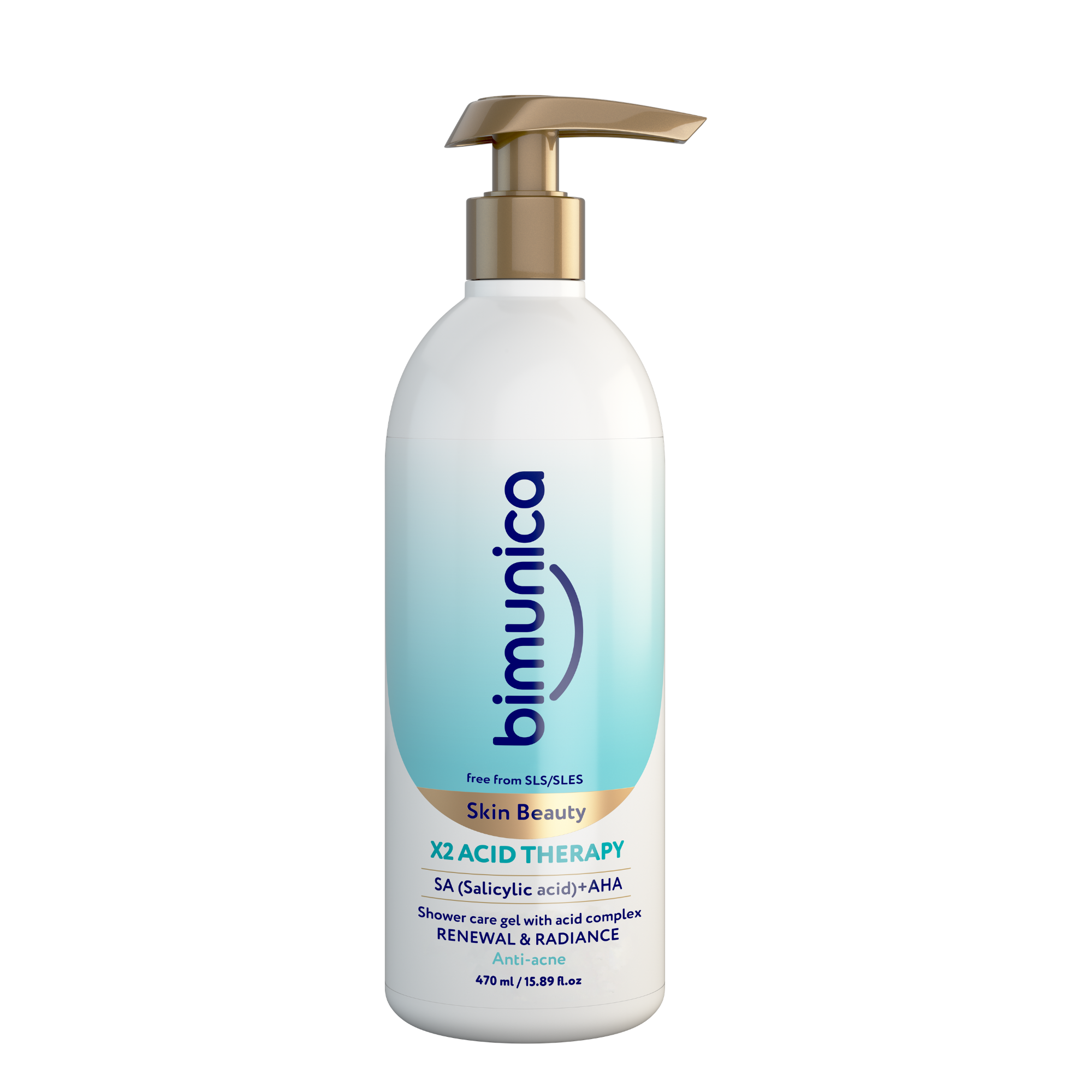 Sữa Tắm Hỗ Trợ Làm Sạch (Mụn Lưng) Bimunica Skin Beauty Acid Therapy Chiết Xuất Liễu Trắng 470ml