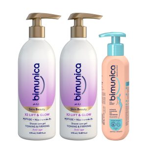 Combo 2 Sữa Tắm Hỗ Trợ Dưỡng Sáng Da Lift & Glow Palmitoyl Hexapeptide-12 Bimunica Skin Beauty 470ml — Tặng Dung Dịch Vệ Sinh Phụ Nữ Daily Eosidin™ 250ml